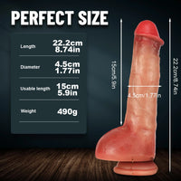 8.74in Big Real Feeling Penis Dildo Lesbian Anal Sex Love Toy
