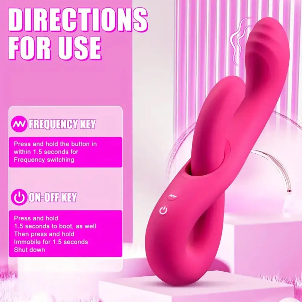 8.74in Dual Heads Vibrating Automatic Dildo For Internal Simultaneous