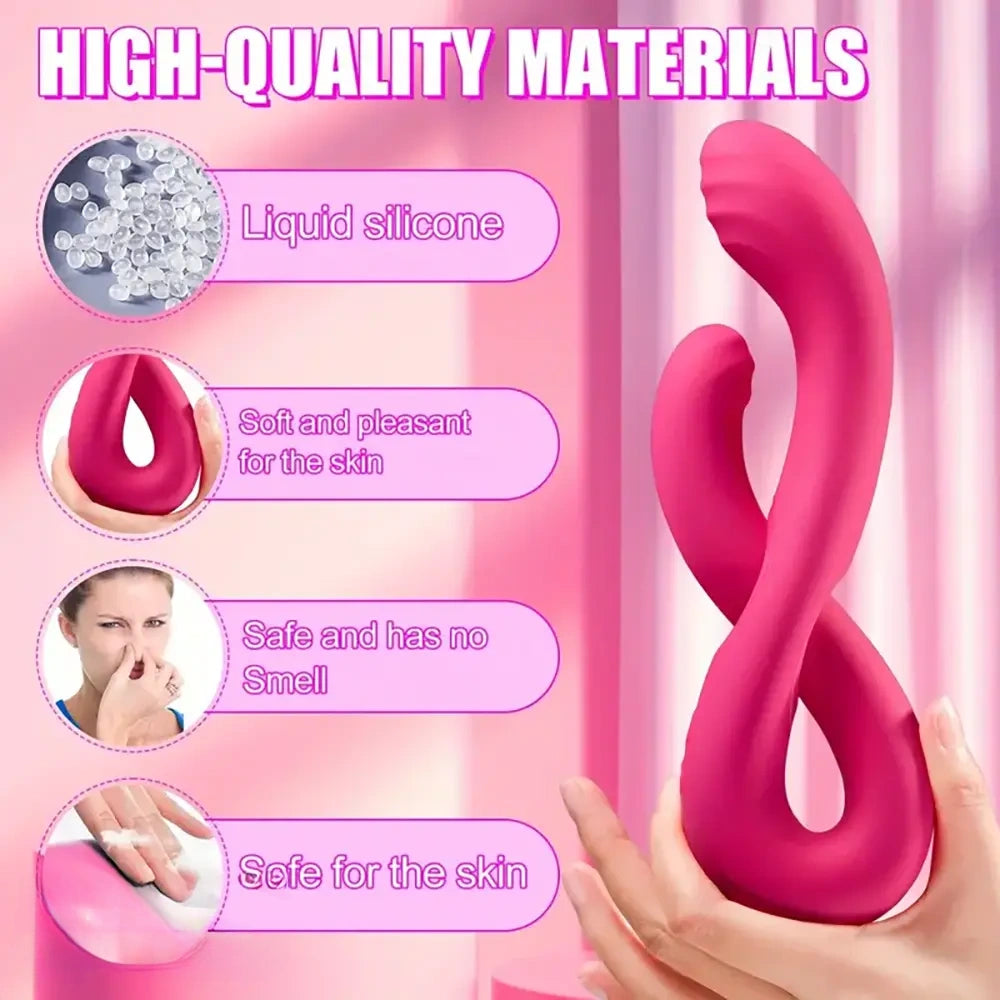8.74in Dual Heads Vibrating Automatic Dildo For Internal Simultaneous