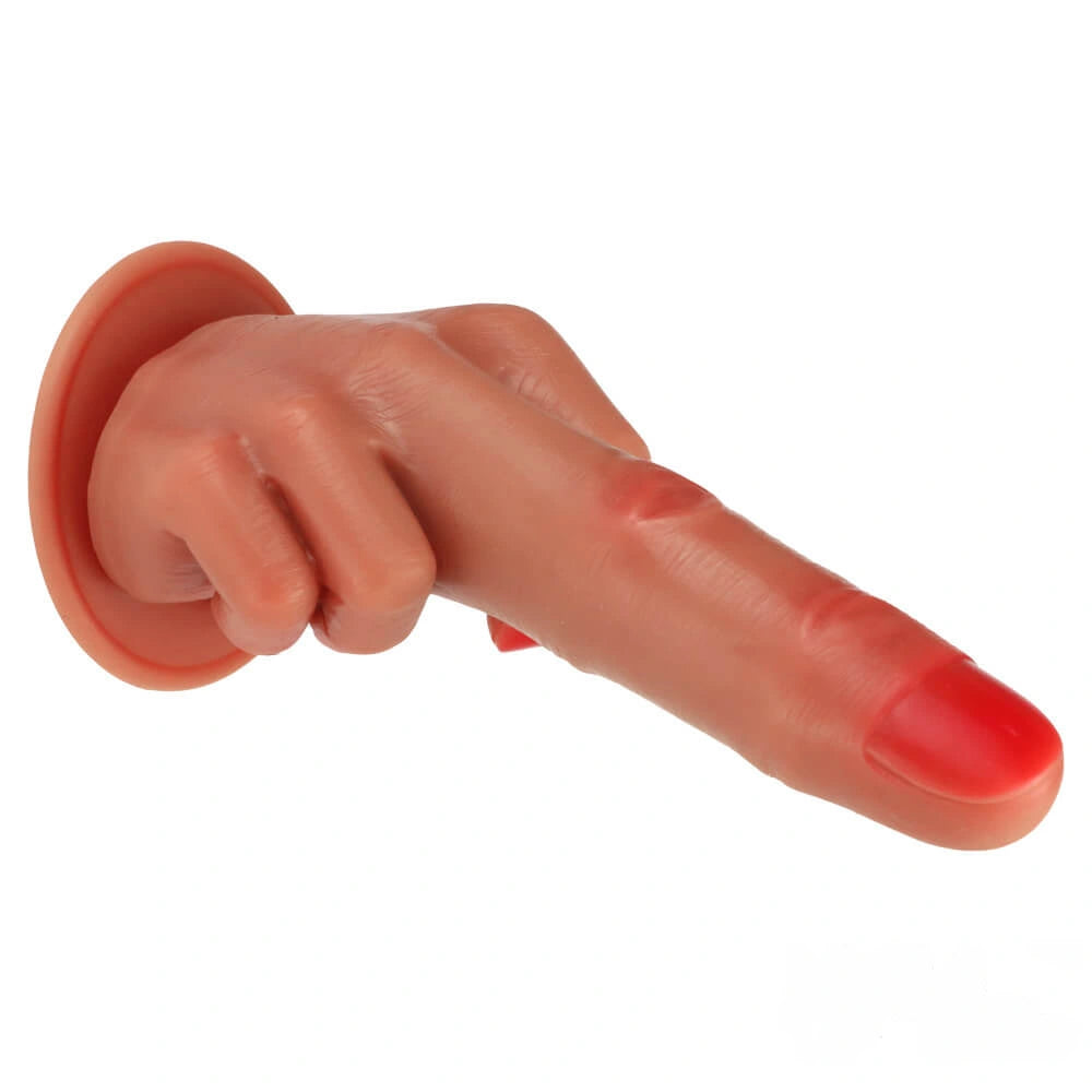 8.74in New Style Makeup 3D Printed Real Feeling Finger Dildo Sex Toy
