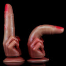 8.74in New Style Makeup 3D Printed Real Feeling Finger Dildo Sex Toy