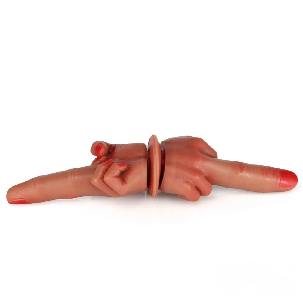 8.74in New Style Makeup 3D Printed Real Feeling Finger Dildo Sex Toy