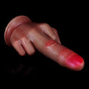 8.74in New Style Makeup 3D Printed Real Feeling Finger Dildo Sex Toy