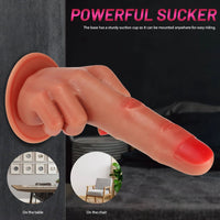 8.74in New Style Makeup 3D Printed Real Feeling Finger Dildo Sex Toy