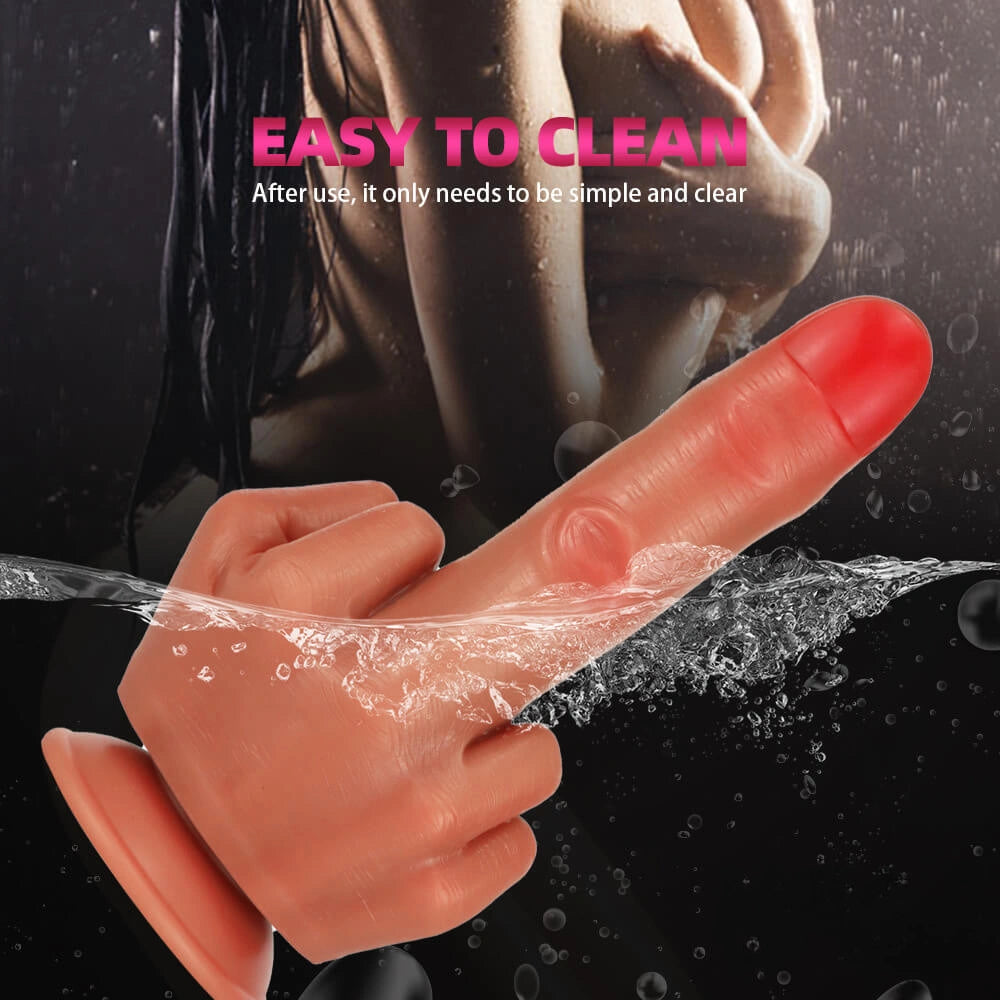 8.74in New Style Makeup 3D Printed Real Feeling Finger Dildo Sex Toy