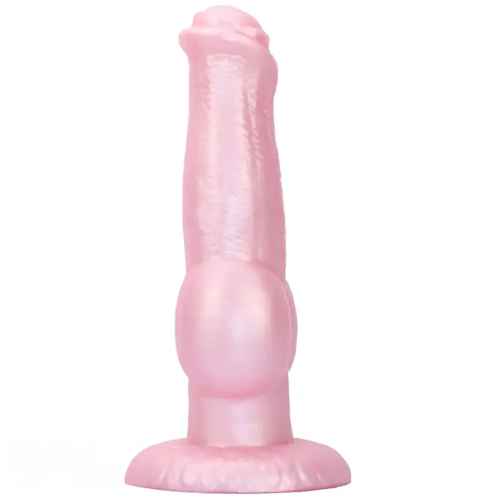 8.77in Soft Silicone Dog Knot Odd Design For Women Animal Dildo