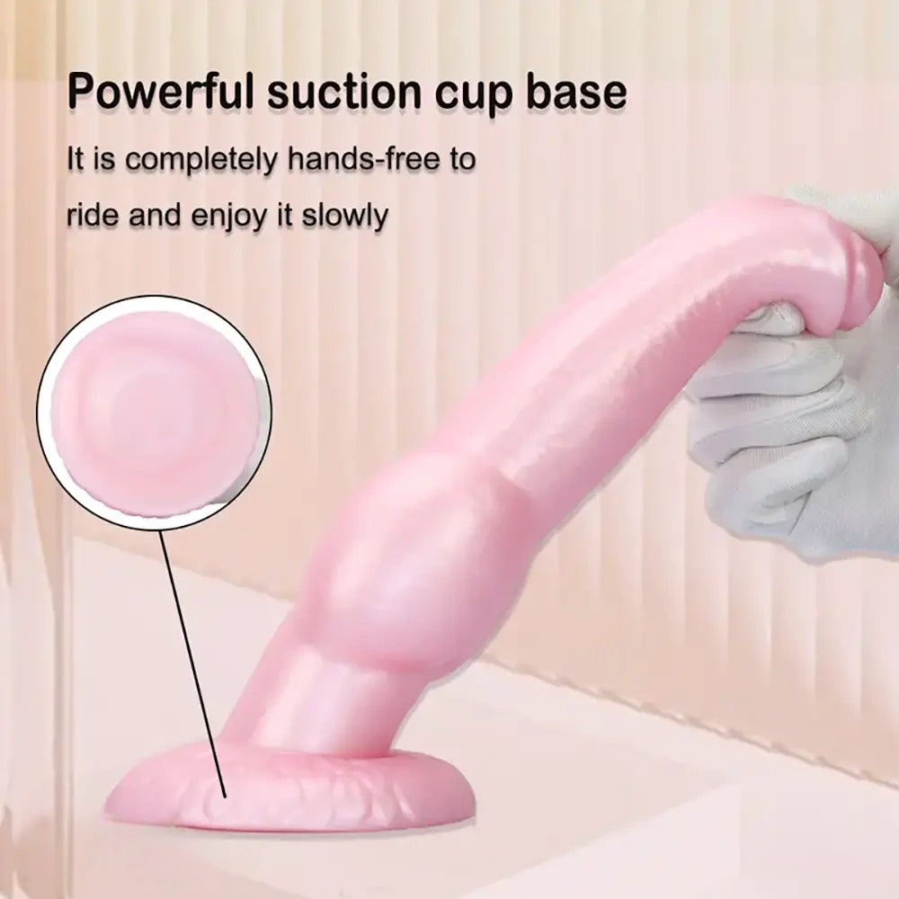 8.77in Soft Silicone Dog Knot Odd Design For Women Animal Dildo
