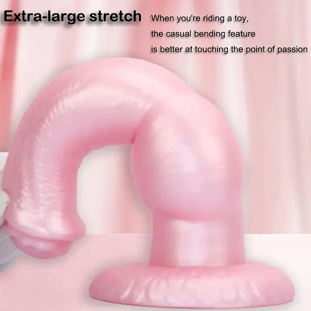 8.77in Soft Silicone Dog Knot Odd Design For Women Animal Dildo