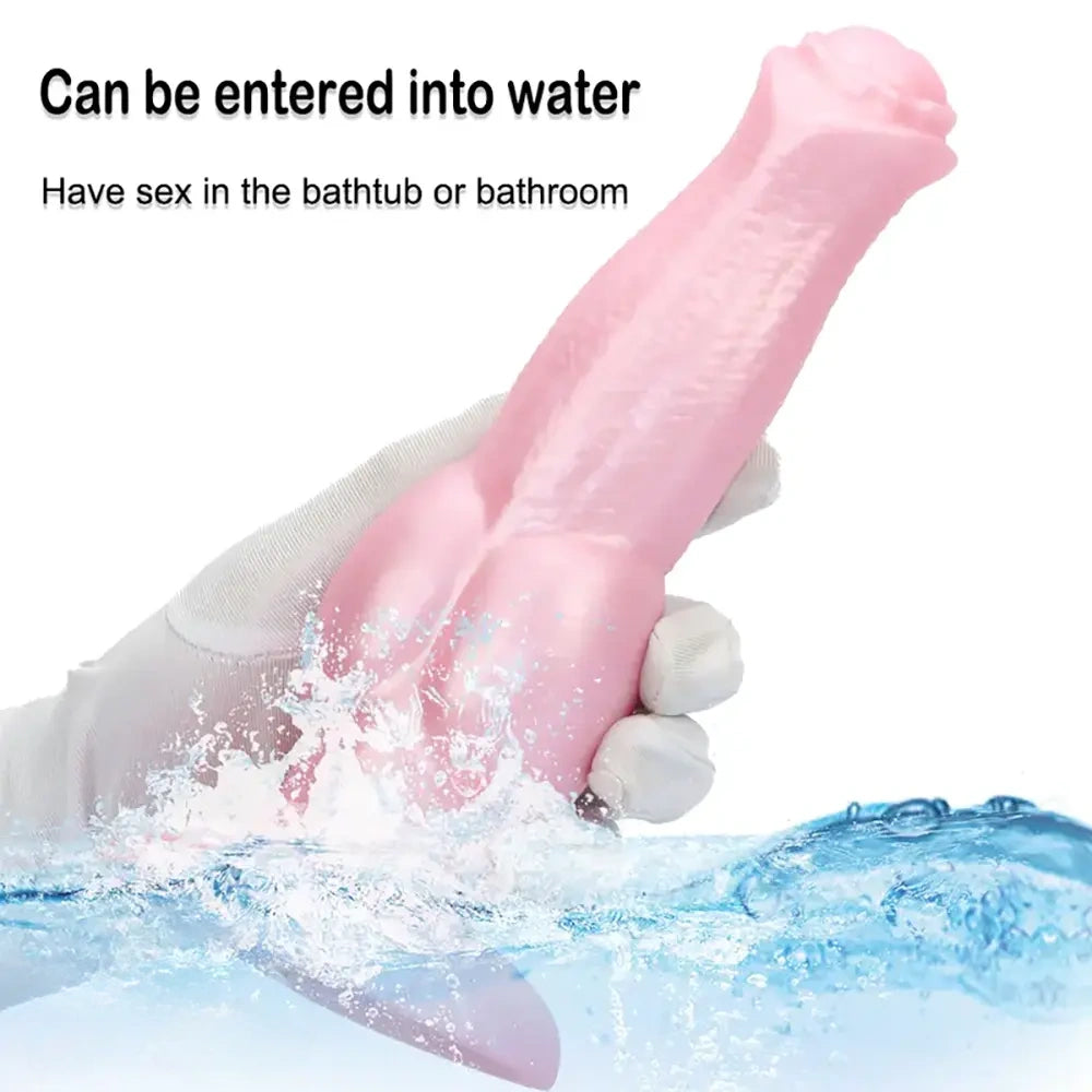 8.77in Soft Silicone Dog Knot Odd Design For Women Animal Dildo