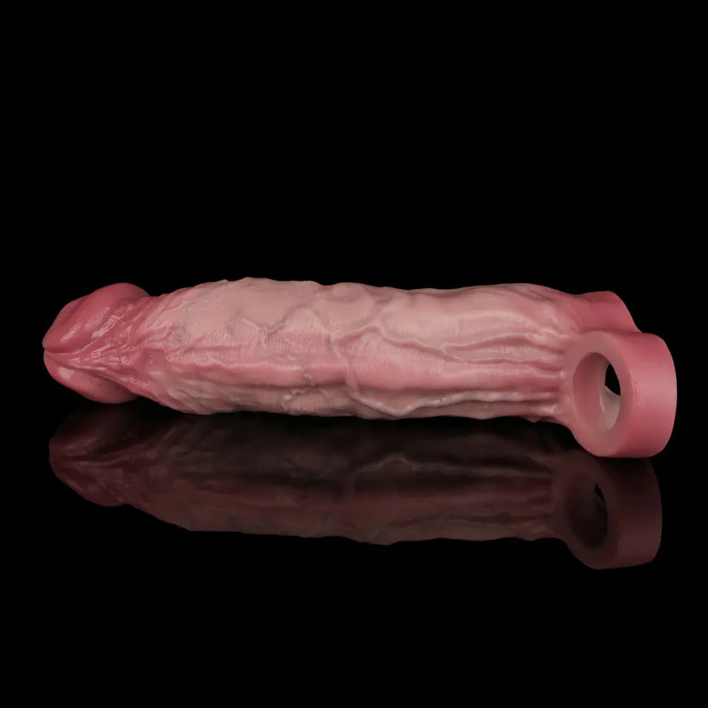 8.78in Realistic Penis Cock Dildo Sleeve Extender Women Vibrating Sex Toy