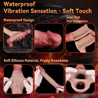 8.78in Realistic Penis Cock Dildo Sleeve Extender Women Vibrating Sex Toy