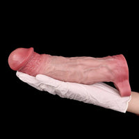 8.78in Realistic Penis Cock Dildo Sleeve Extender Women Vibrating Sex Toy