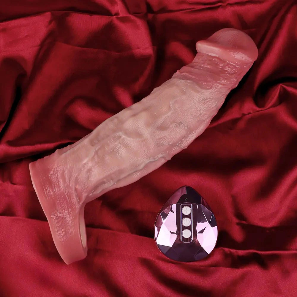 8.78in Realistic Penis Cock Dildo Sleeve Extender Women Vibrating Sex Toy