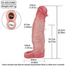 8.78in Realistic Penis Cock Dildo Sleeve Extender Women Vibrating Sex Toy