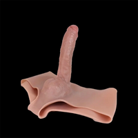 8.78in Unisex Pure Silicone Soft Skin-Friendly Stretchable Hollow Dildo Panty