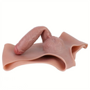 8.78in Unisex Pure Silicone Soft Skin-Friendly Stretchable Hollow Dildo Panty