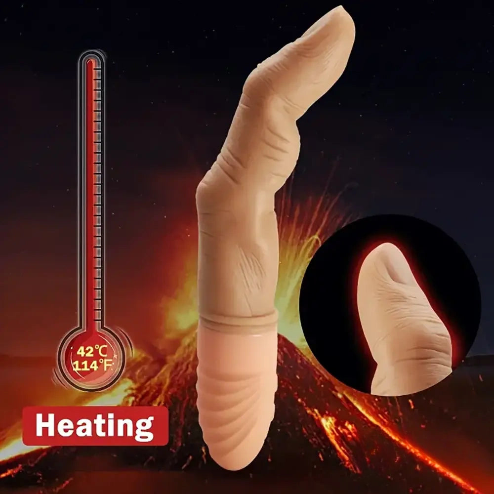 8.78in Vibrating Heating Finger Big Automatic Dildo For G Spot Sex