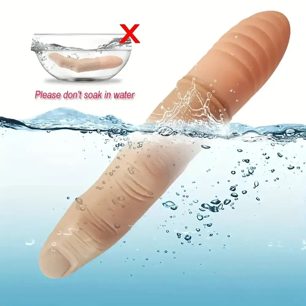 8.78in Vibrating Heating Finger Big Automatic Dildo For G Spot Sex