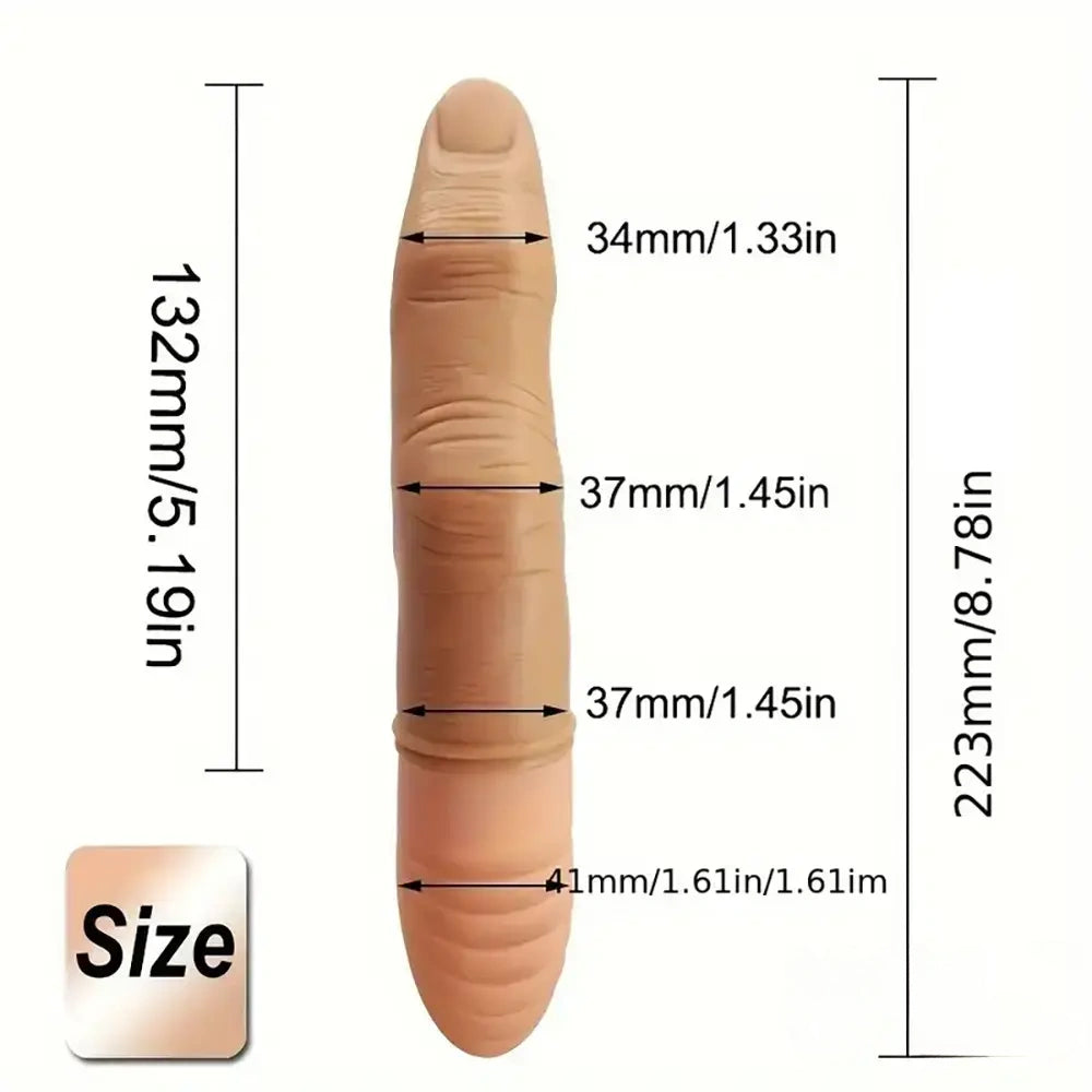 8.78in Vibrating Heating Finger Big Automatic Dildo For G Spot Sex