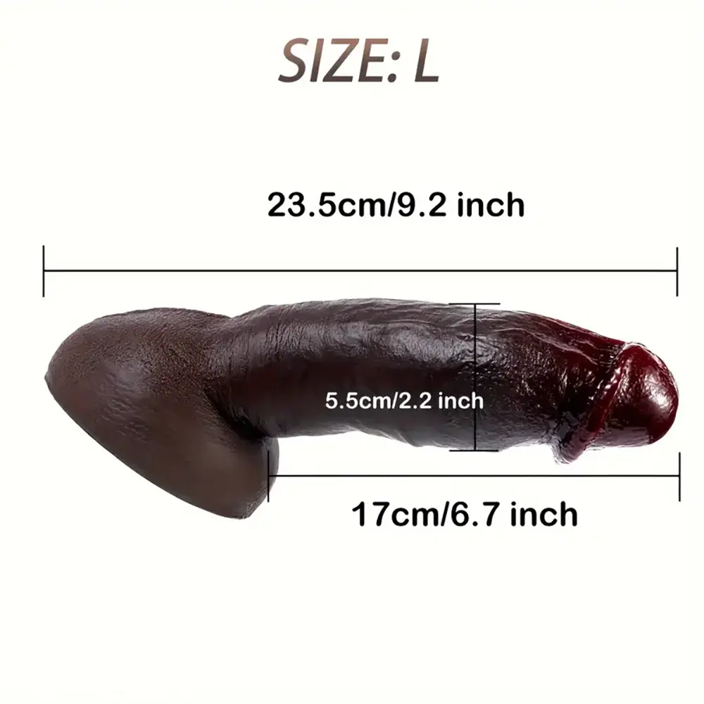 8.7in 9in 9.2in Realistic Silicone Soft Big Ebony Dildo For Women Men
