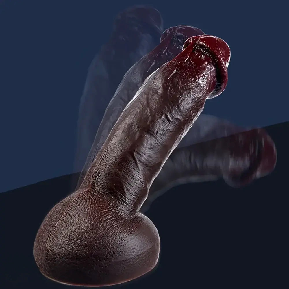 8.7in 9in 9.2in Realistic Silicone Soft Big Ebony Dildo For Women Men