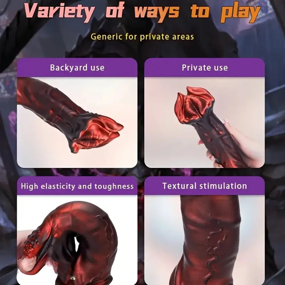 8.7in Cannibal Flower Soft Flexible Silicone Anal Plug Dildo Lifelike Texture