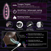 8.7in Ebony 4in1 Heating Thrusting Vibrating Rotation Remote Dildo
