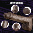 8.7in Ebony 4in1 Heating Thrusting Vibrating Rotation Remote Dildo