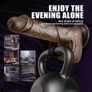 8.7in Ebony 4in1 Heating Thrusting Vibrating Rotation Remote Dildo
