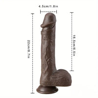 8.7in Ebony 4in1 Heating Thrusting Vibrating Rotation Remote Dildo