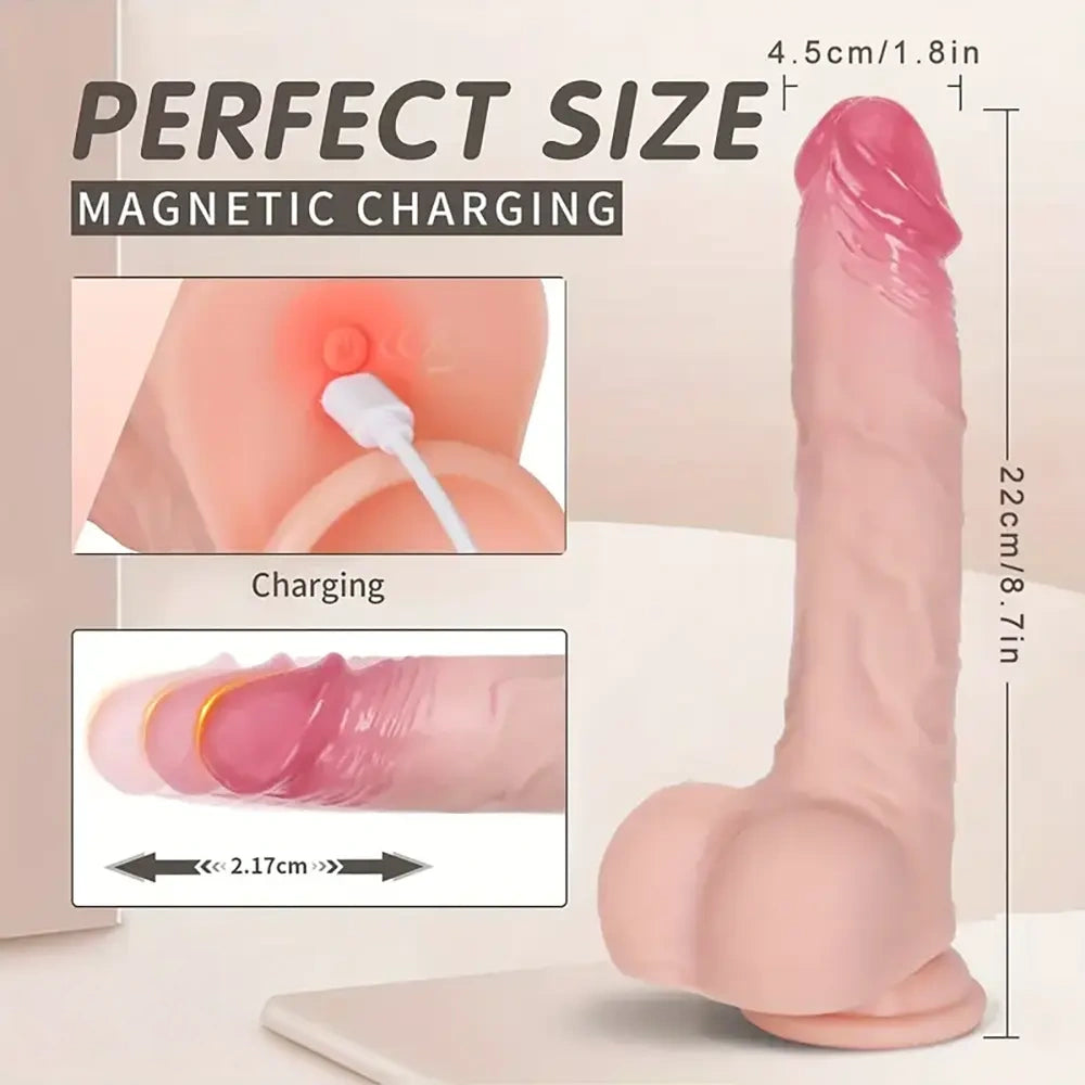 8.7in Electric 10 Vibration Telescopic Modes Heated Remote Control Dildo