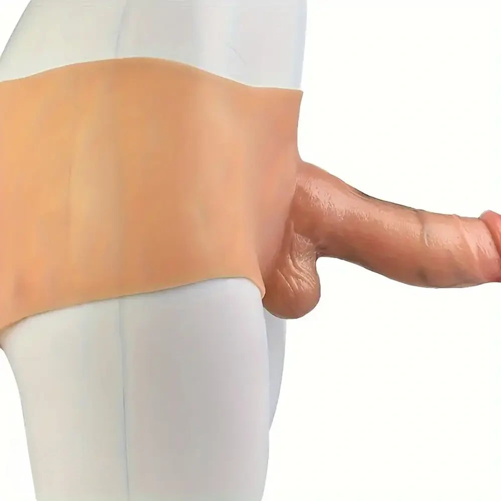8.7in Realistic Silicone Strapon Cock Skin Wearable Tone Dildo Pants