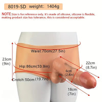 8.7in Realistic Silicone Strapon Cock Skin Wearable Tone Dildo Pants