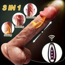 8.7in Remote Vibrating Thrusting Heating Soft Liquid Silicone Dildo Vibrator