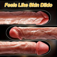 8.7in Remote Vibrating Thrusting Heating Soft Liquid Silicone Dildo Vibrator