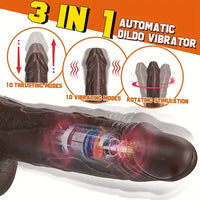 8.7in Silicone 4in1 Heating Thrusting Vibrating Rotation Remote Dildo
