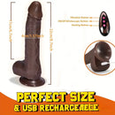 8.7in Silicone 4in1 Heating Thrusting Vibrating Rotation Remote Dildo