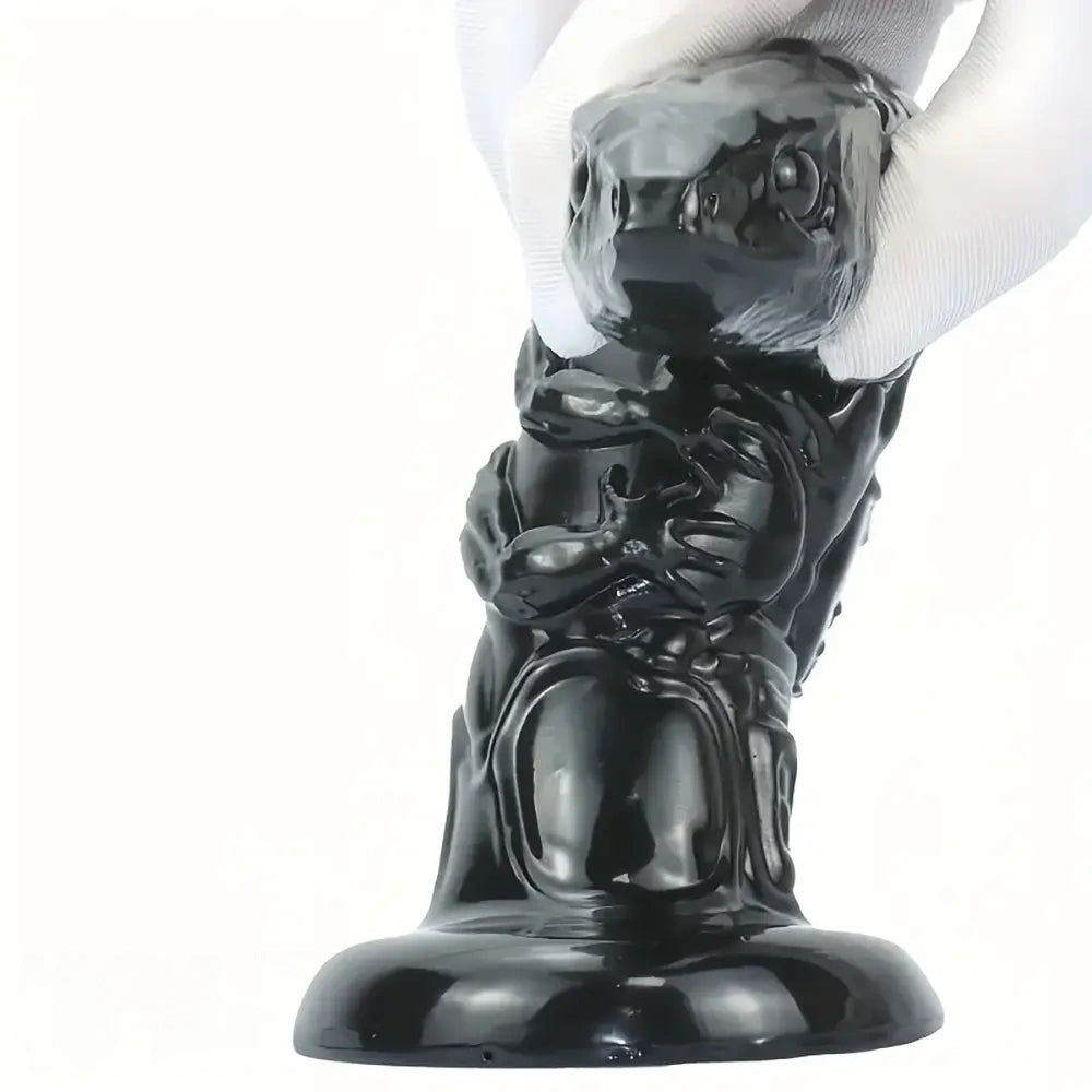8.7in Snake Black Animal PVC Big Dildo Suitable For Women Couples