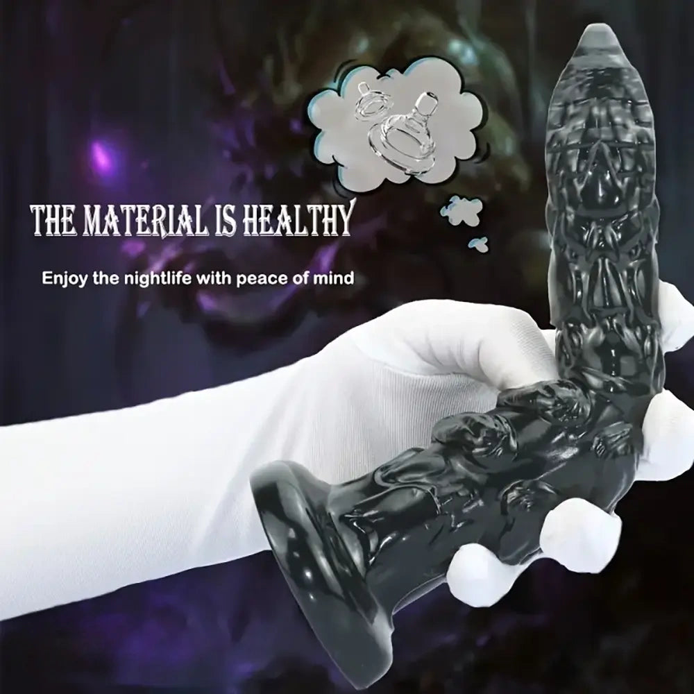 8.7in Snake Black Animal PVC Big Dildo Suitable For Women Couples