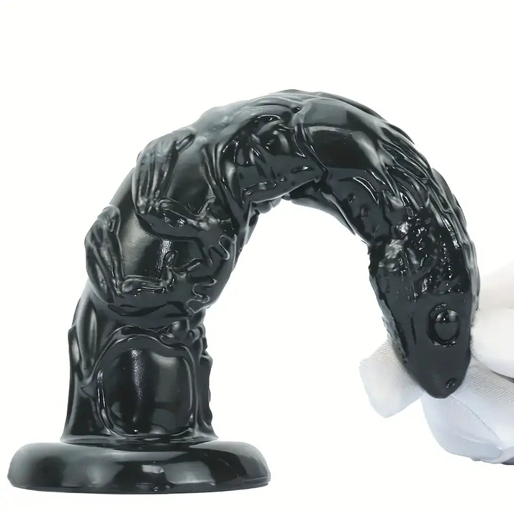 8.7in Snake Black Animal PVC Big Dildo Suitable For Women Couples