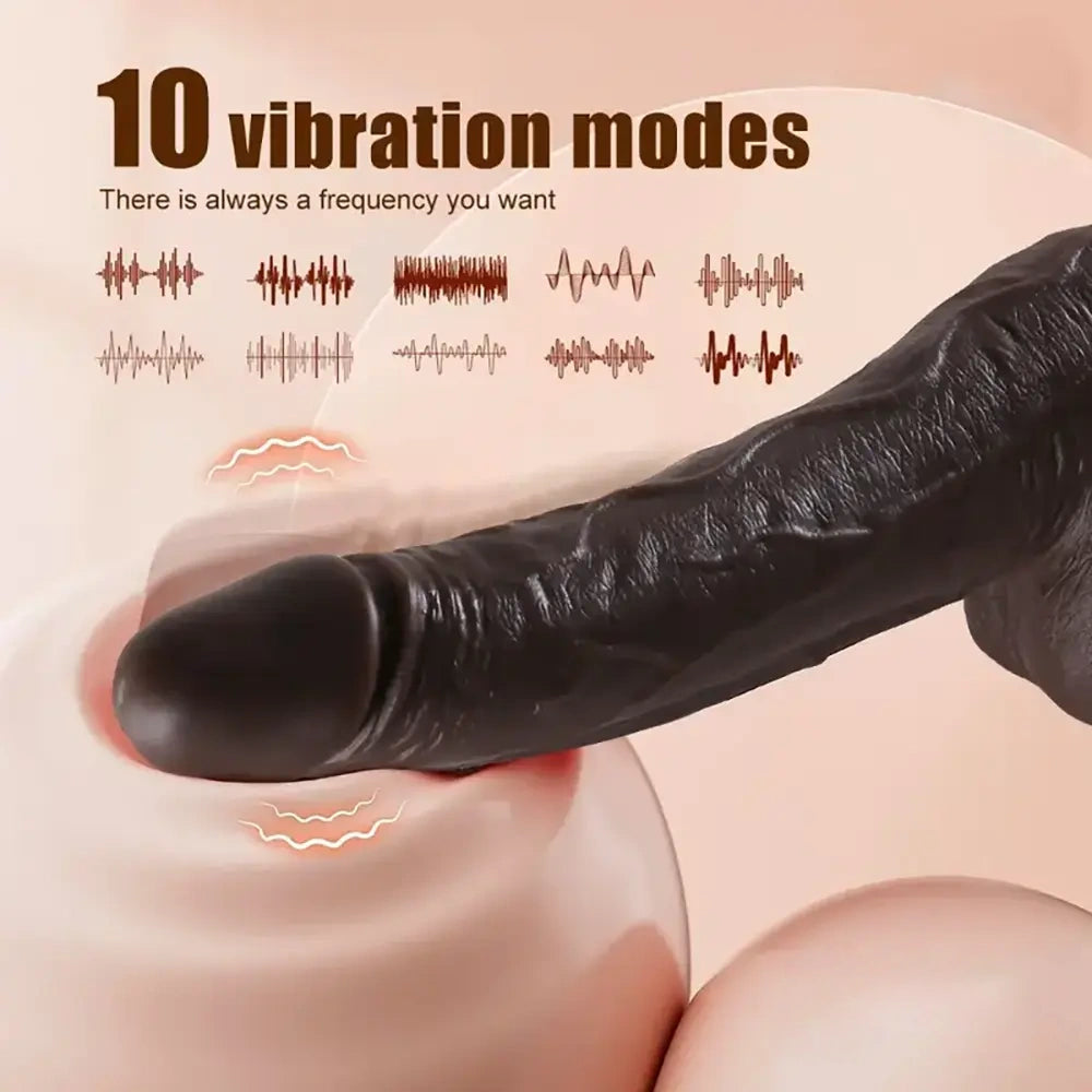 8.7in Soft Big Silicone Thrusting Rotating Heating Remote Dildo