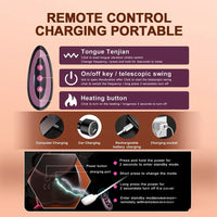 8.7in Soft Big Silicone Thrusting Rotating Heating Remote Dildo