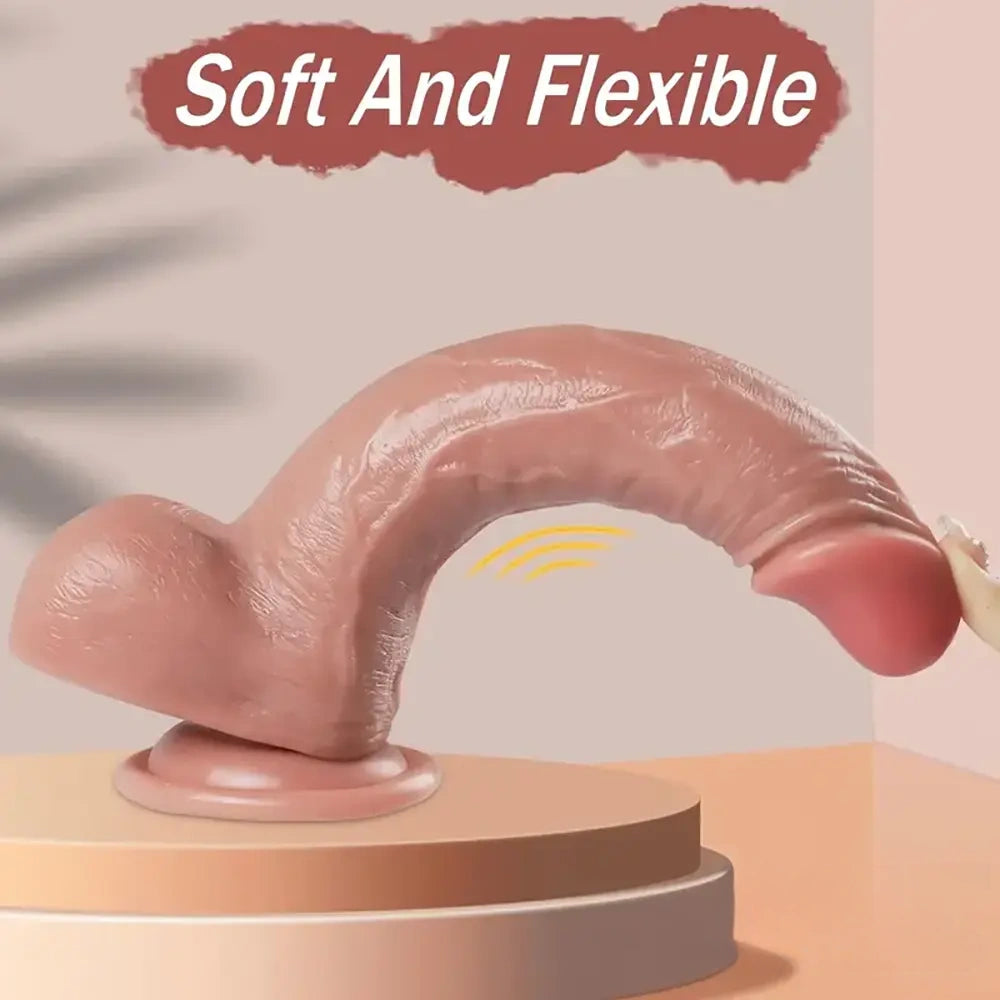 8.7in Soft Real Silicone Big Dildo For G Spot Women Pleasure Sex Toy