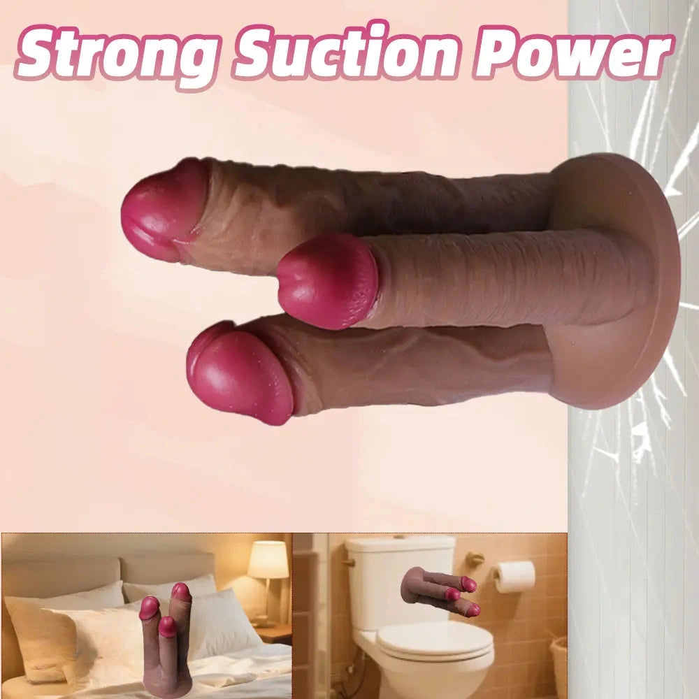 8.7in Triple Ended Realistic Dildo For Women Couple Homosexual Love Toy