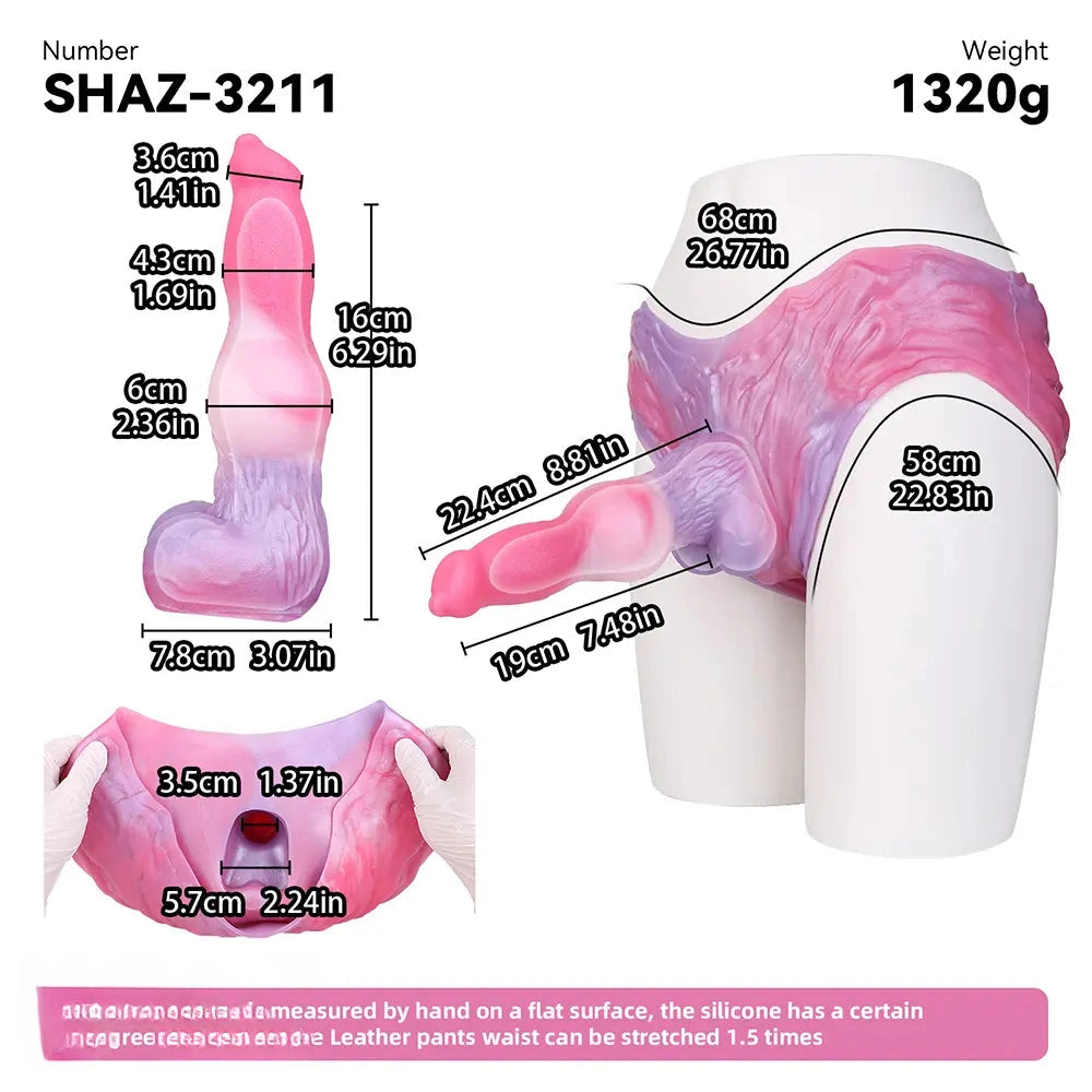 8.81in Knot Dog Silicone Monster Strap on Dildo For Couples Sex Using