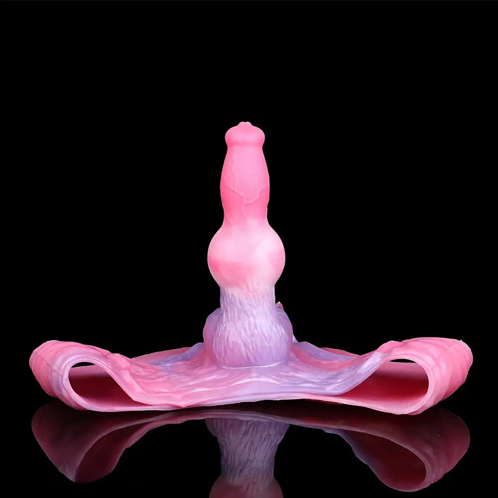8.81in Knot Dog Silicone Monster Strap on Dildo For Couples Sex Using