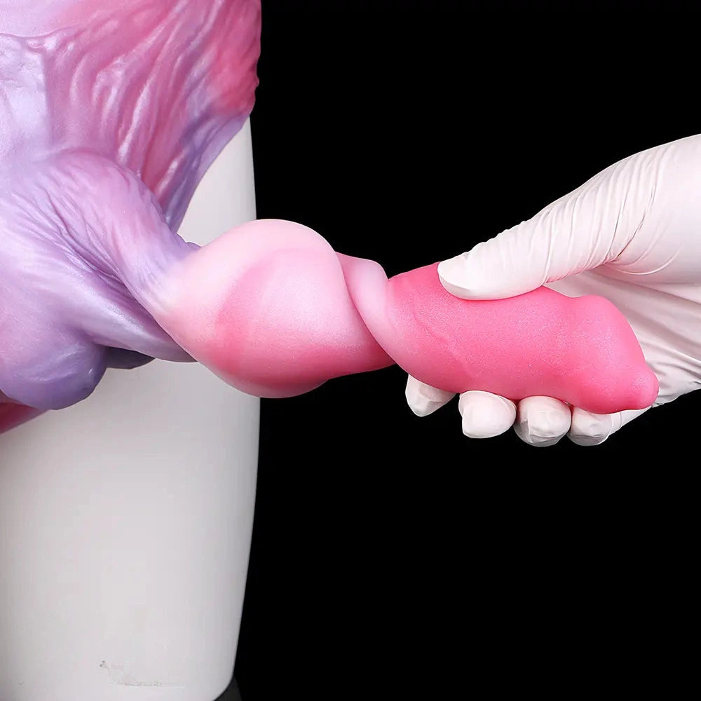 8.81in Knot Dog Silicone Monster Strap on Dildo For Couples Sex Using
