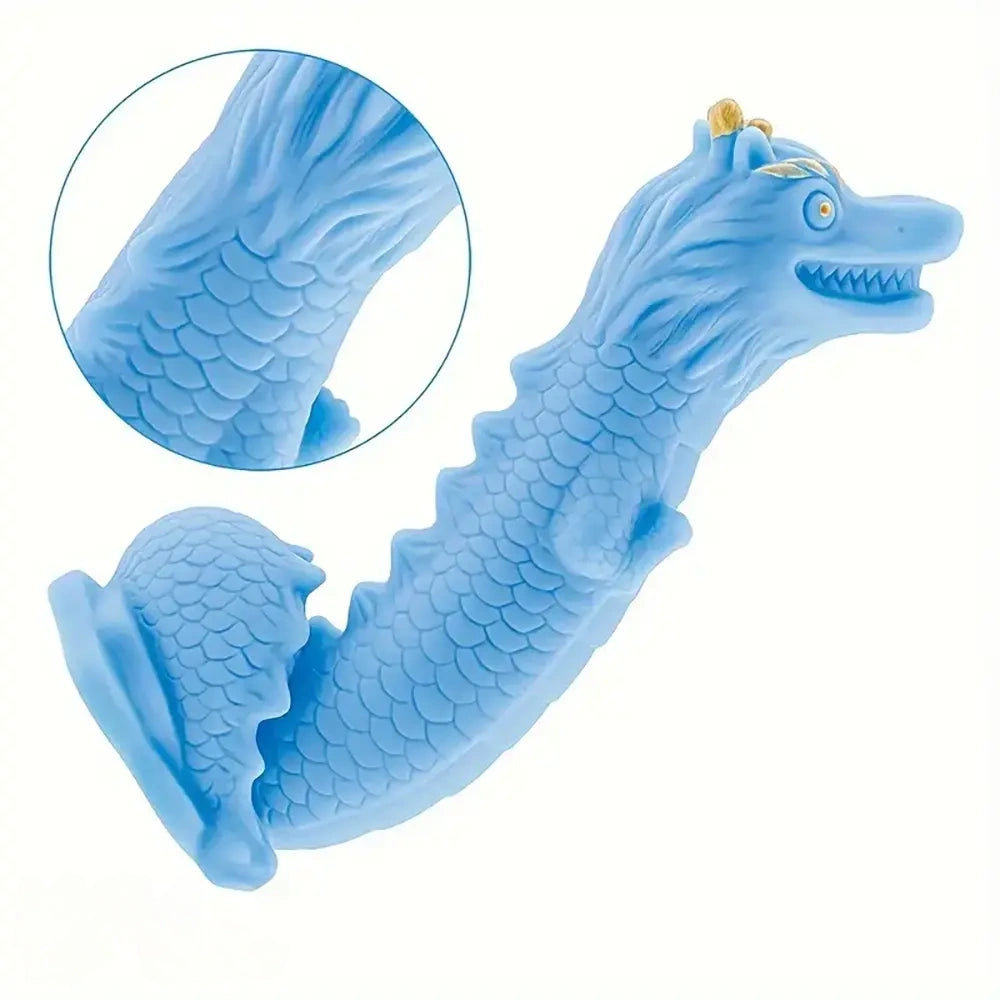 8.82in Blue Dragon Silicone Dildo Realistic Textured Adult Toy For Pleasure