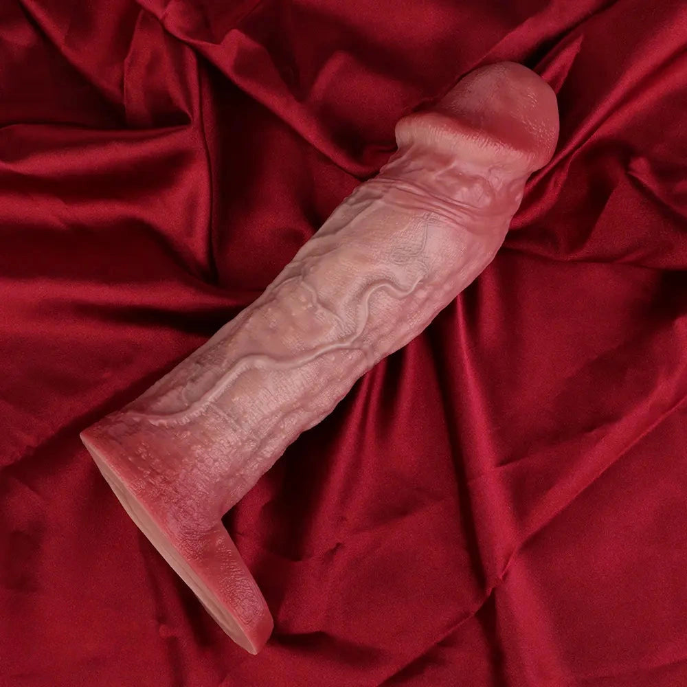 8.82in Blue Veins Hollow Dildo Cock Sleeve With Cock Ring For Vagina Sex