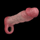 8.82in Blue Veins Hollow Dildo Cock Sleeve With Cock Ring For Vagina Sex